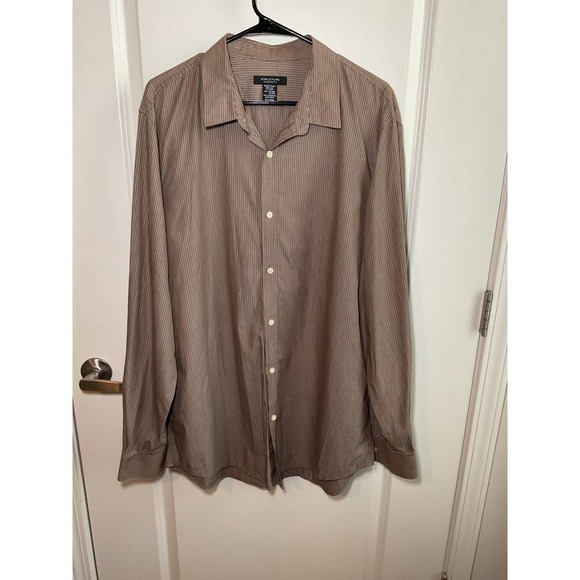 Structure‎ Slim Fit Dress Shirt Striped Long Sleeve Button Up Casual 2XLT - Picture 1 of 7